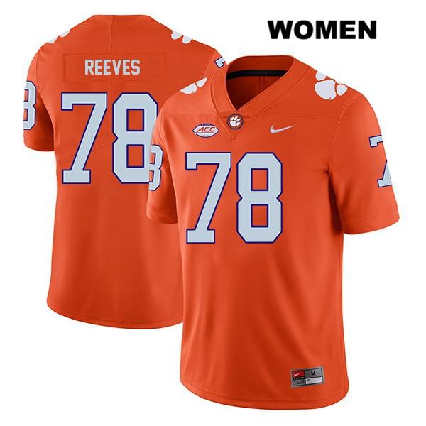 Women's Clemson Tigers #78 Chandler Reeves Stitched Orange Legend Authentic Nike NCAA College Football Jersey ZNY0246TB
